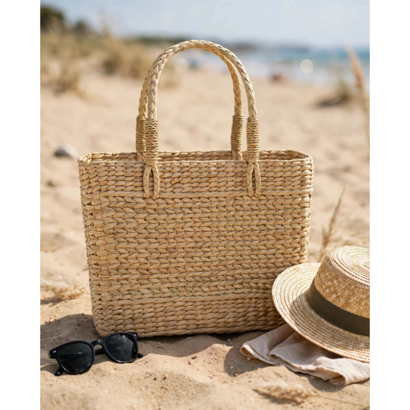 Vanmeya Handwoven Kauna Grass Basket With Handles